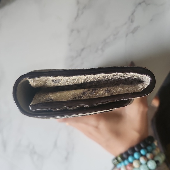 COACH Kristin Python Wallet Slim Envelope Silver Parchment - Picture 10 of 11